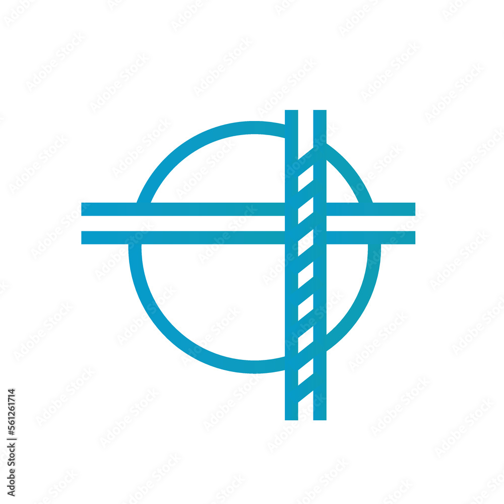 Abstract crossed line logo design template vector