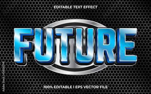 future editable text effect, lettering typography font style, silver 3d text for tittle