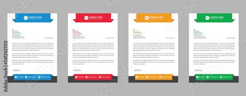 Modern,Creative,unique, clean & professional corporate company business letterhead template design with color variation bundle & geometric shapes for your project, vector design with logo.