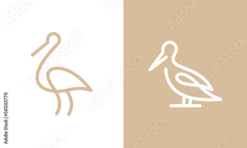 pelican logo design. water bird symbol vector illustration.