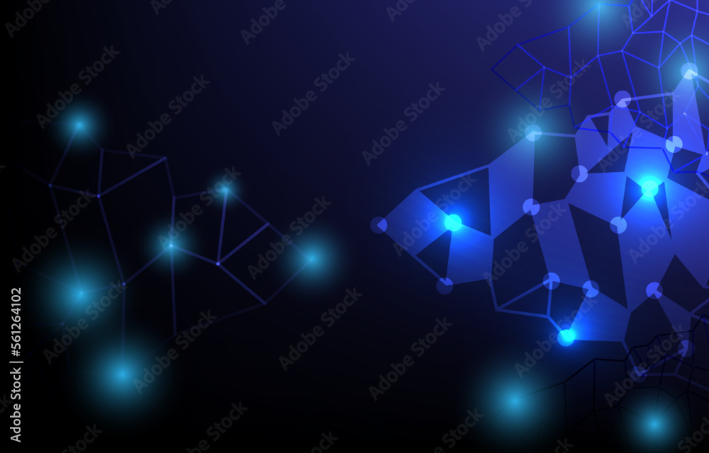 Abstract background with blue polygonal lines. Concept of hi tech and future. Abstract sense of science and technology graphic design. Science technology, social network, Internet connect concept. Abstract background with blue polygonal lines. Concept of hi tech and future. Abstract sense of science and technology graphic design. Science technology, social network, Internet connect concept.