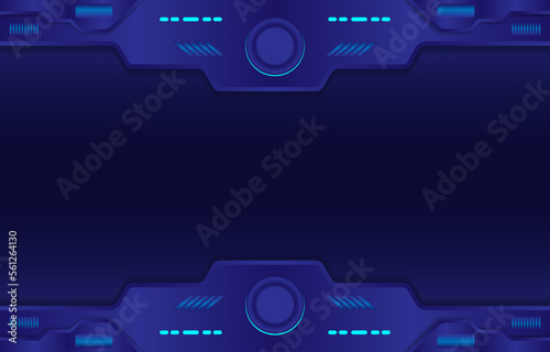 Dark blue control panel abstract modern technology futuristic interface HUD vector design. HUD futuristic frame. Game target borders, sci-fi empty banners for text, menu technology interface.