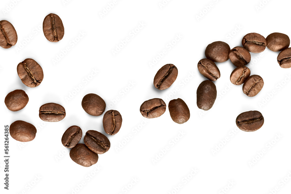 Stack Brazilian black coffee beans - obrazy, fototapety, plakaty 