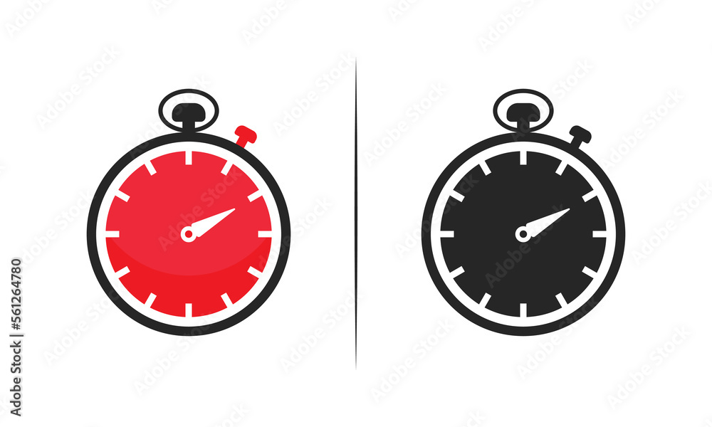 Stopwatch timer flat icon for apps and websites,Countdown circle clock