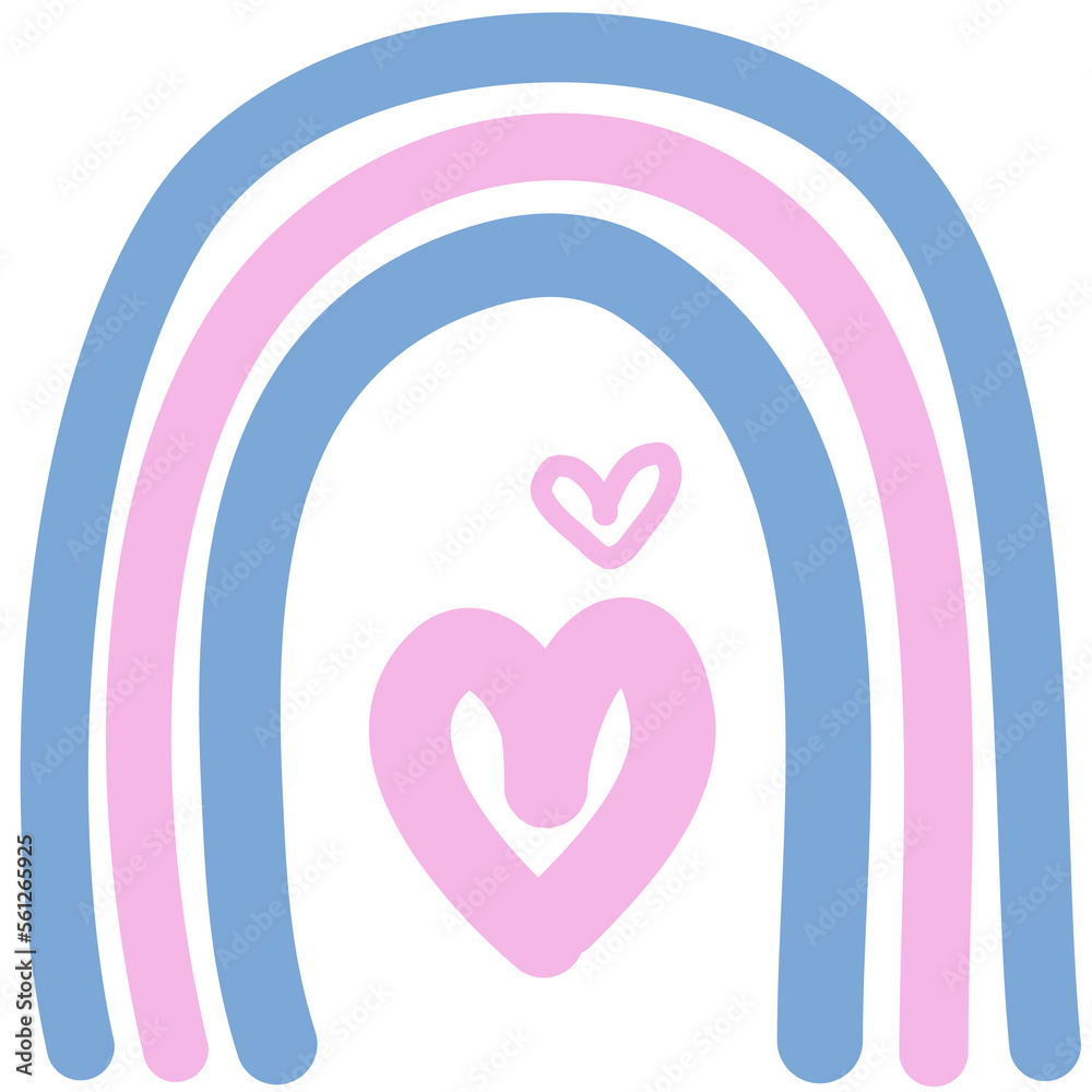 Blue boho rainbow illustration.Valentine’s Day,baby shower,wedding decoration, etc. Blue boho rainbow illustration.Valentine’s Day,baby shower,wedding decoration, etc.