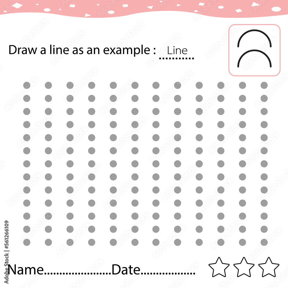 Vetor de Connect dots with straight lines. Worksheet for children ...