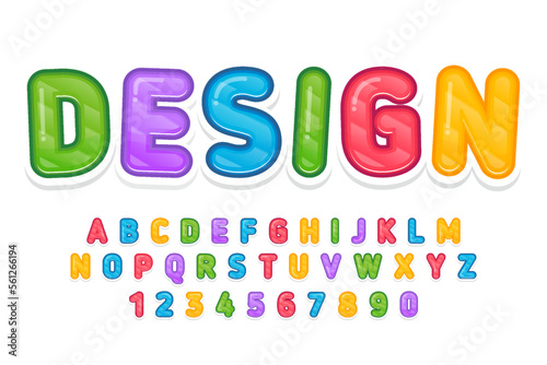 decorative colorful Font and Alphabet