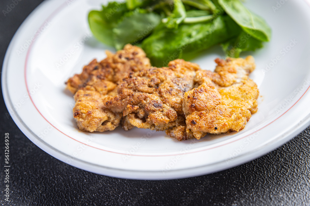 fried brain pork offal healthy meal food snack on the table copy space food background rustic top view fried brain pork offal healthy meal food snack on the table copy space food background rustic top view