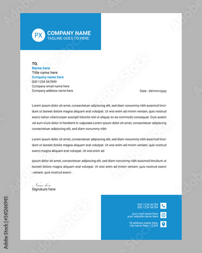 Modern,Creative,unique, clean & professional corporate company business letterhead template design blue with geometric shapes for your project,vector design with logo.