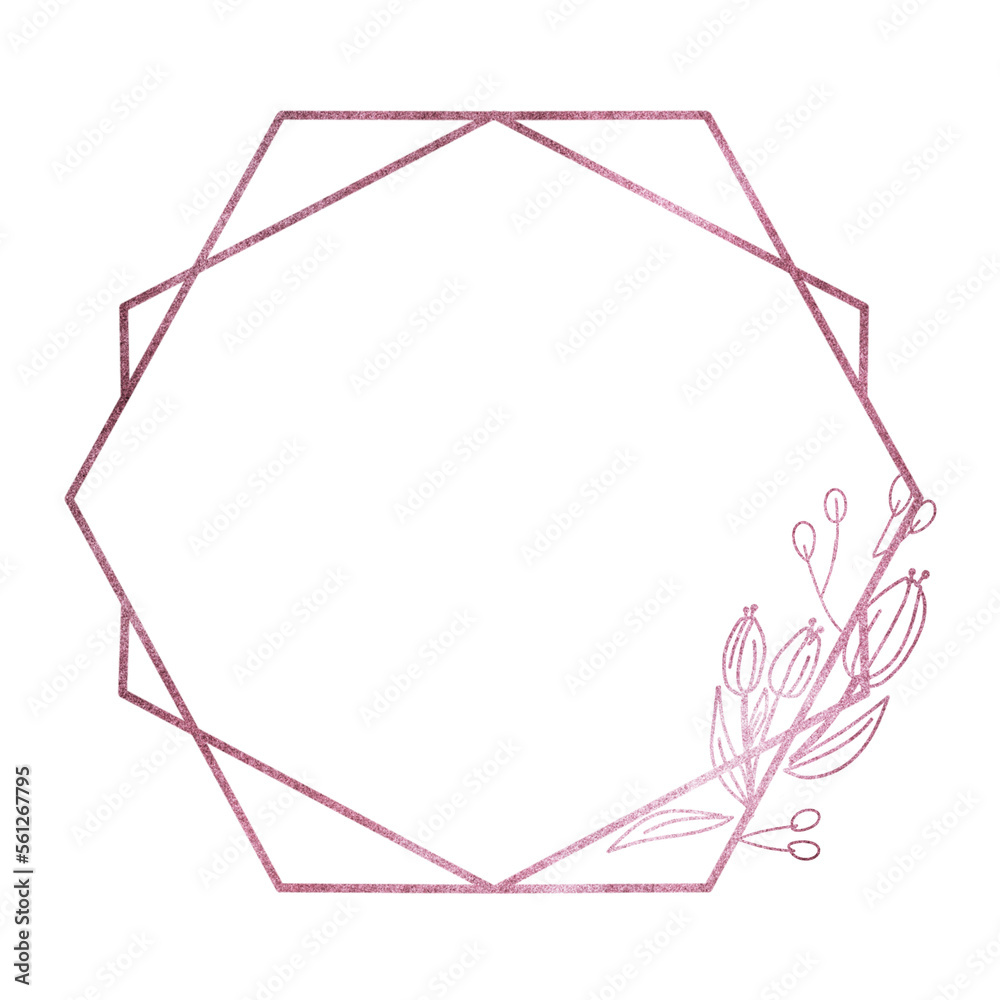 Rose gold geometric frame Rose gold geometric frame