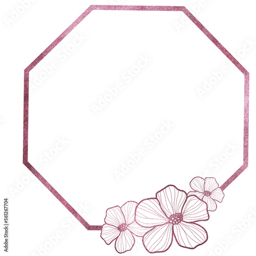 Rose gold geometric frame 