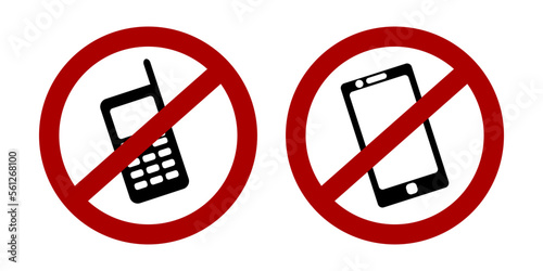 "No Cellular Phone" signs or icons