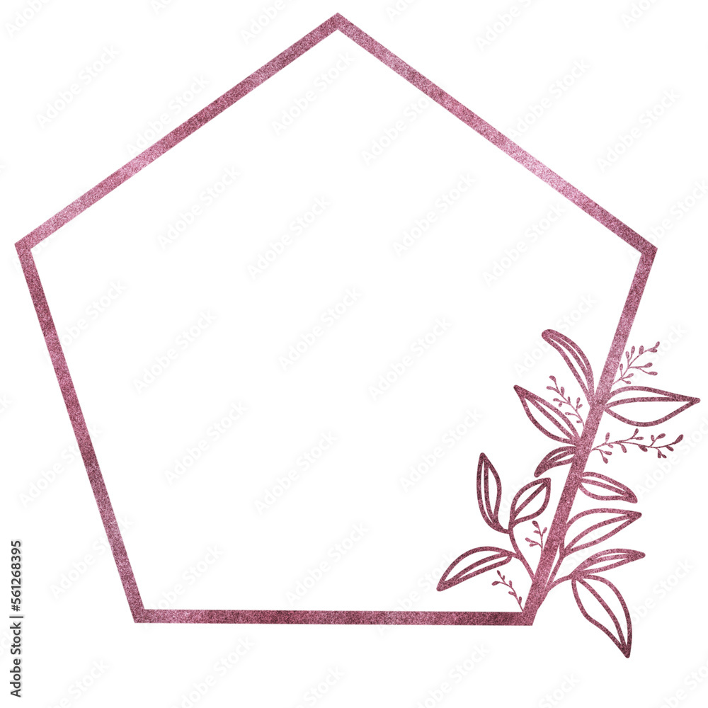 Obraz premium Rose gold geometric frame 