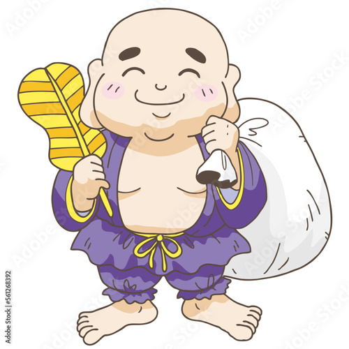 手描き　七福神　布袋様　神様