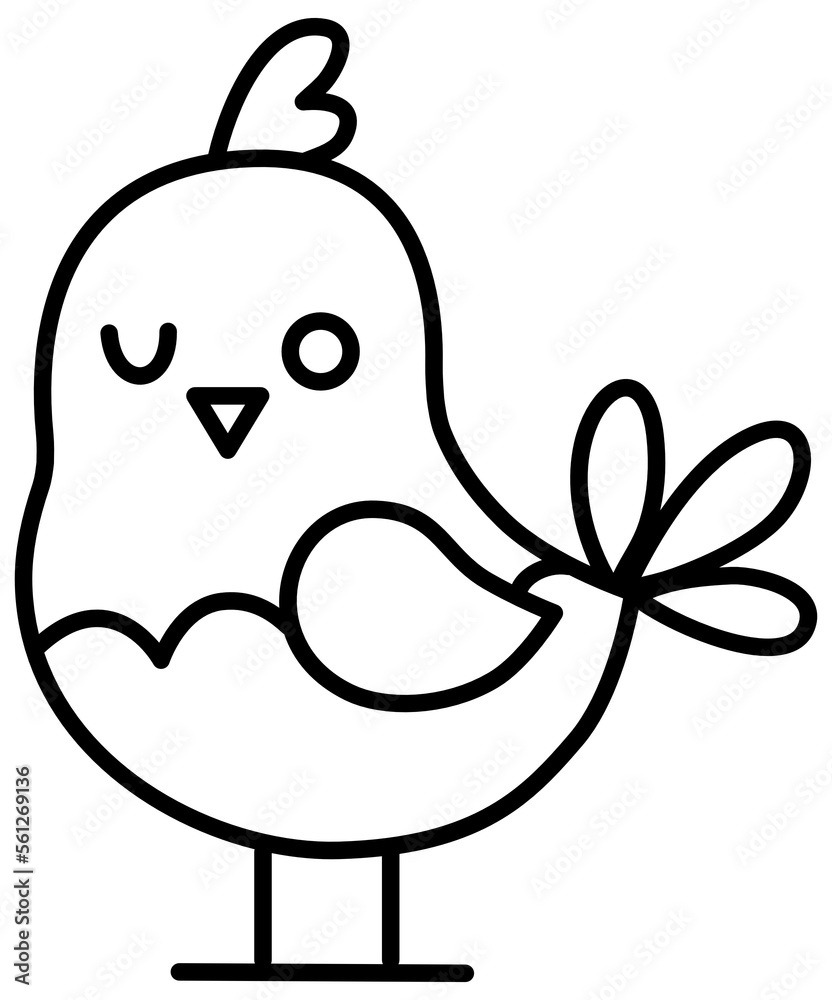 Obraz premium bird outline doodle icon