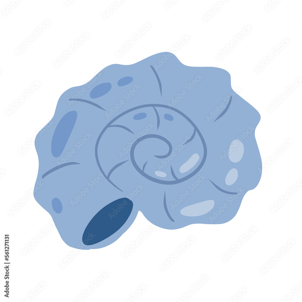 Spiral shell of snail or mollusk. Decoration of aquarium and nature. Simple doodle cartoon illustration Spiral shell of snail or mollusk. Decoration of aquarium and nature. Simple doodle cartoon illustration