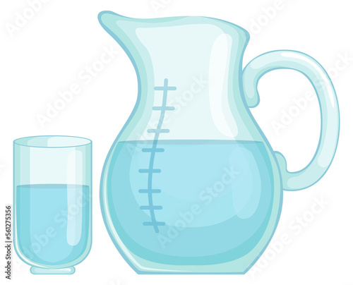 Water pitcher cartoon icon. Clean drinking liquid