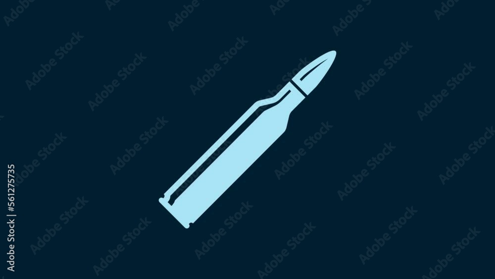 White Bullet icon isolated on blue background. 4K Video motion graphic animation White Bullet icon isolated on blue background. 4K Video motion graphic animation