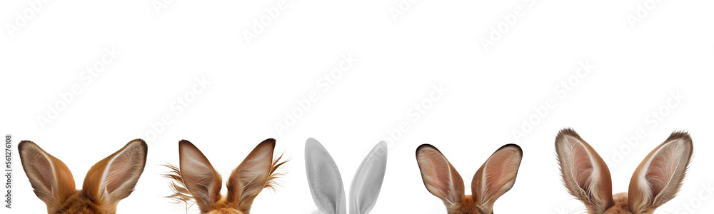 Rabbit ears created with Generative Ai technology - obrazy, fototapety, plakaty 