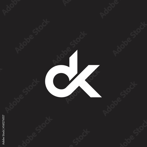 letter dk simple loop geometric logo vector photo