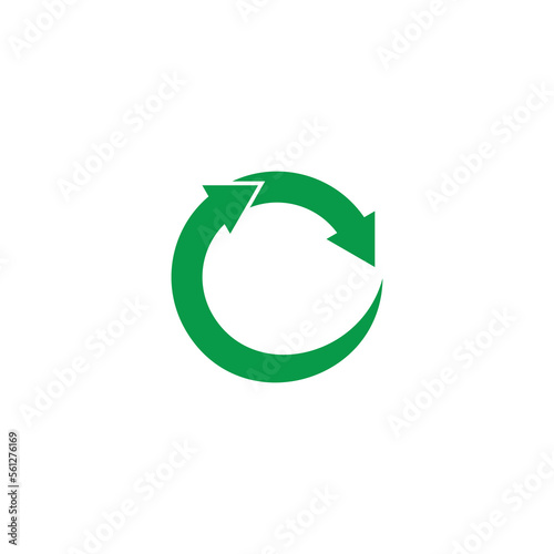 letter c green recycle logo vector