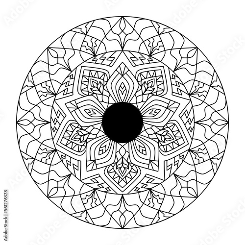 Mandala Shape for Coloring Book. For Beginner, seniors and children. Hand Draw. Vector Mandala. Floral. Flower. Oriental. Book Page. Decoration in ethnic oriental. Outline.