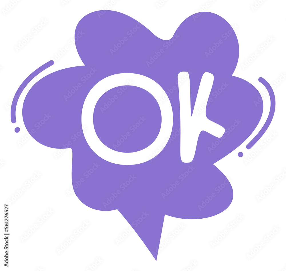 Ok comic cloud label. Hand drawn sticker Ok comic cloud label. Hand drawn sticker