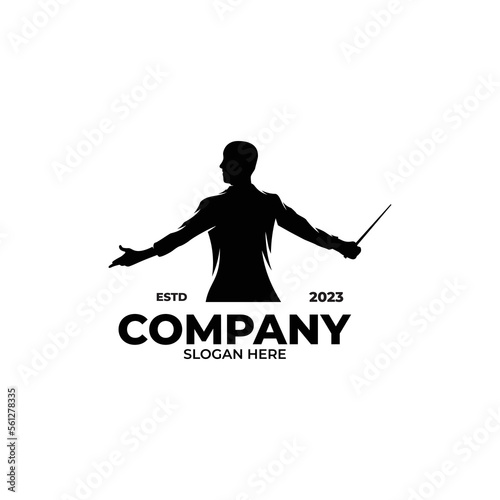 Music conductor logo design template