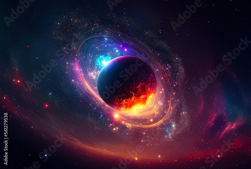 Colorful abstract wallpaper texture background illustration  Universe and time travel between stars and planets