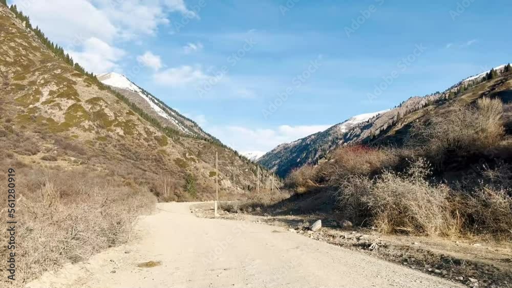 Mountain landscape. view from the windshield of a car. road outside the city. Full HD Mountain landscape. view from the windshield of a car. road outside the city. Full HD