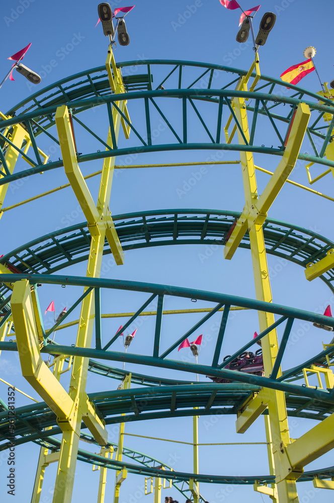 Fototapeta premium Roller coaster circles structure