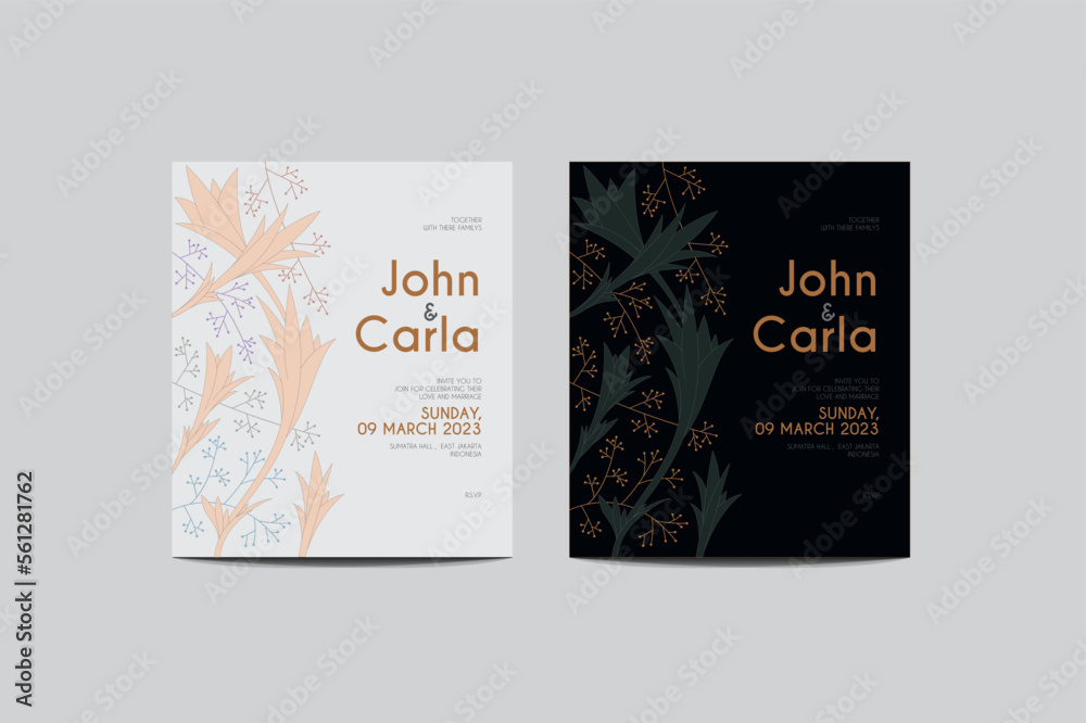 Wedding Floral Minimalist Invitation