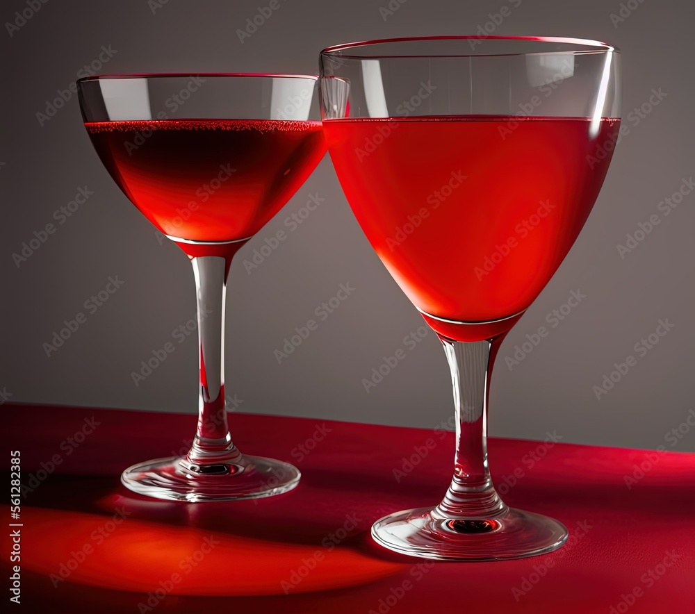 glass of red drink on a wooden background