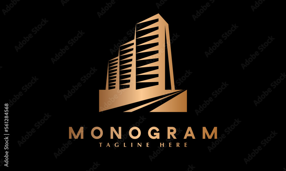 Real Estate minimal icon abstract monogram vector logo template