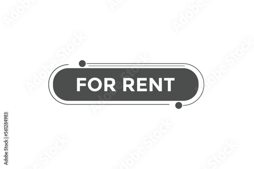 For rent button web banner templates. Vector Illustration 