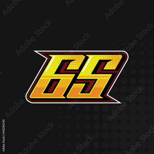 Race Number 65 logo design vector