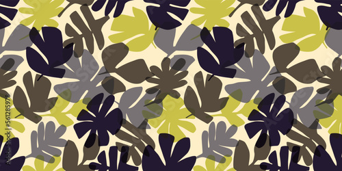Leaves illustration background. Seamless pattern.Vector. 葉っぱのイラストパターン
