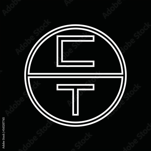 TC Logo monogram abstract inside circle stripe images design template