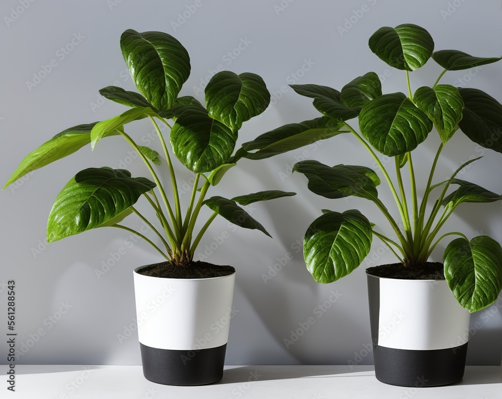 green plant in a pot on a white background green plant in a pot on a white background