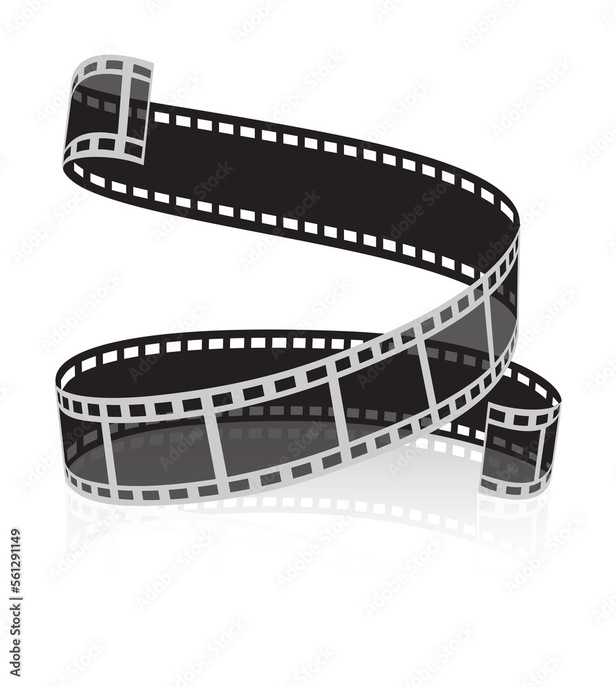 Film reel for movie or photo twisted. PNG