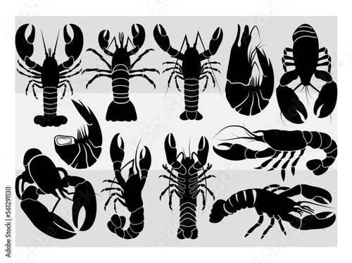 Lobster SVG, Seafood, Lobster Bundle, Lobster Clipart, Lobster Fish, Crawfish, Crayfish, Prawn,  Shellfish, Vector