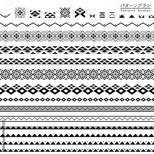 民族模様_幾何学模様のライン_パターンブラシ photo