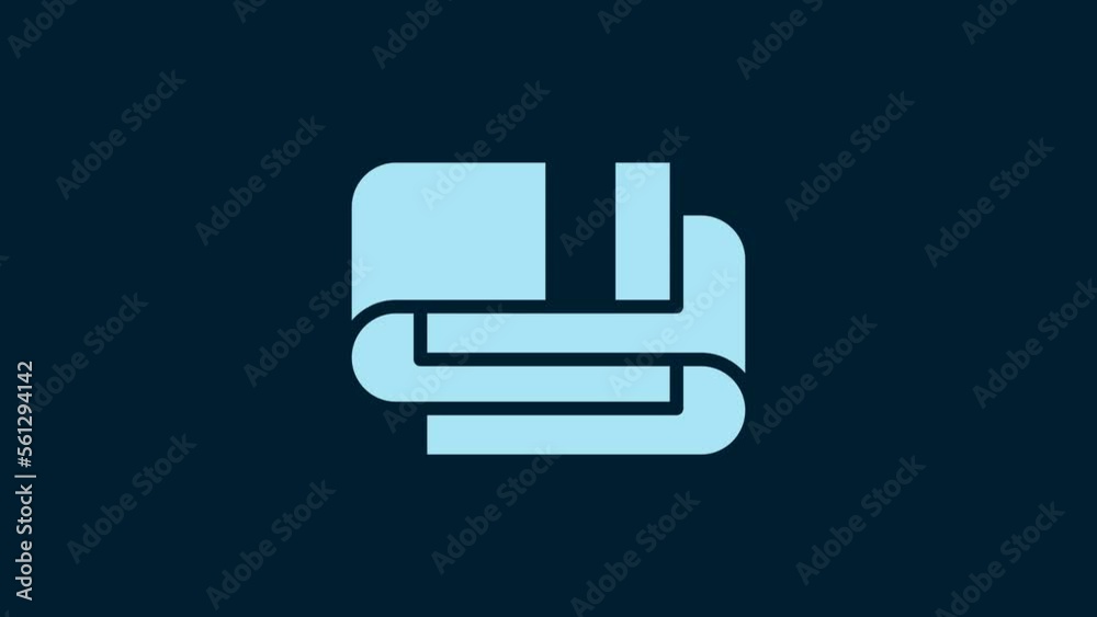 White Towel stack icon isolated on blue background. 4K Video motion graphic animation White Towel stack icon isolated on blue background. 4K Video motion graphic animation