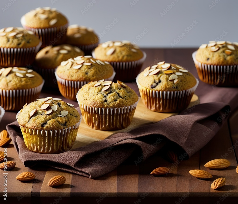 freshly baked muffins with chocolate and lemon on a white background