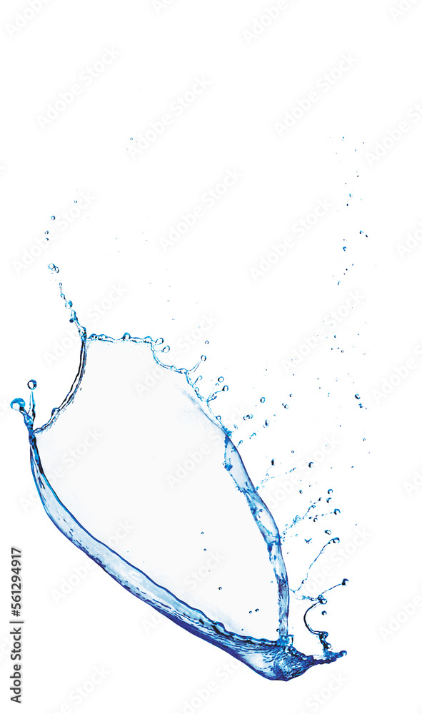 Obraz premium Blue splash of water with splashes and drops