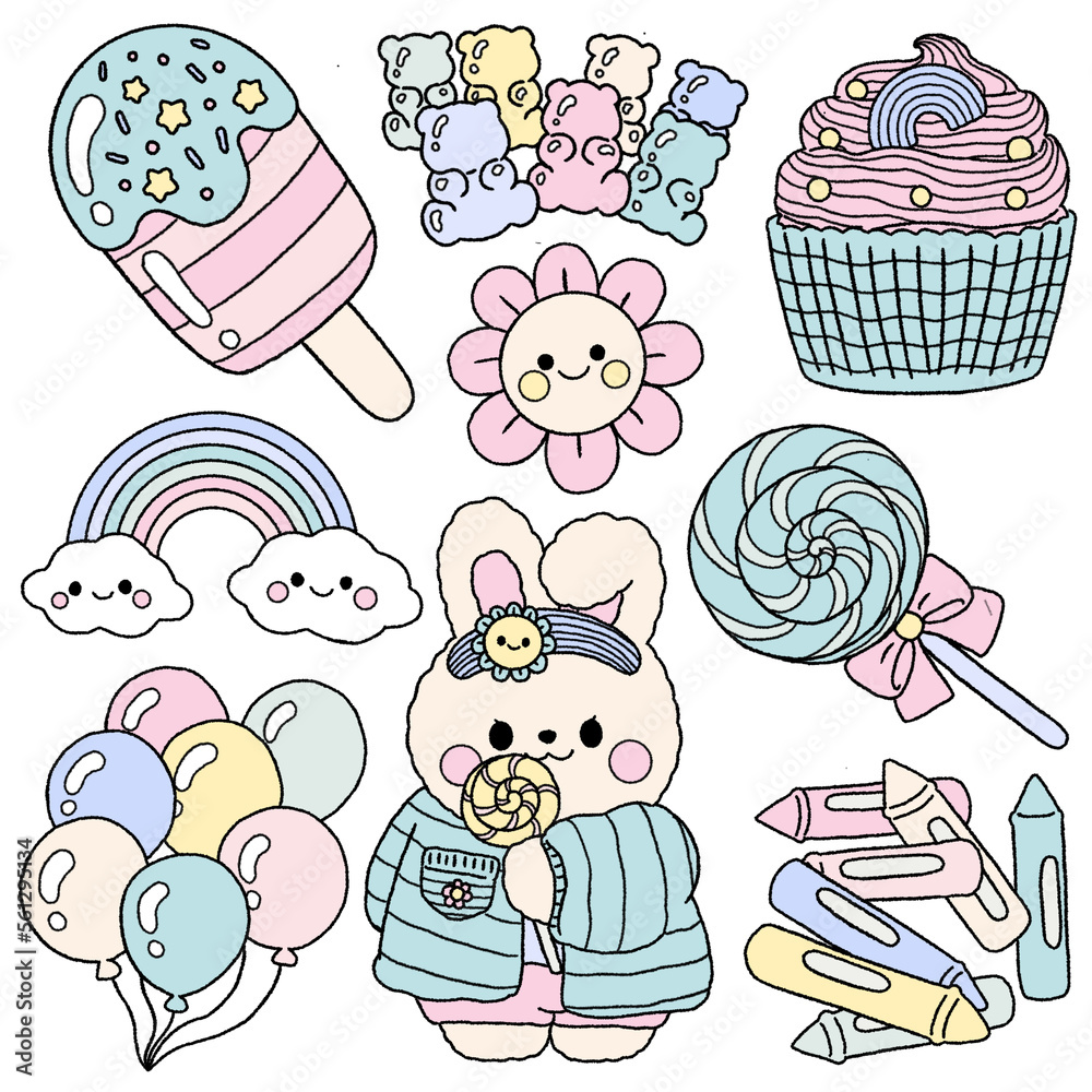 Bunny and dessert ice-cream cake set