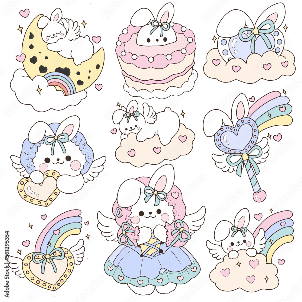 Fototapeta premium Fancy rabbit in pastel tones