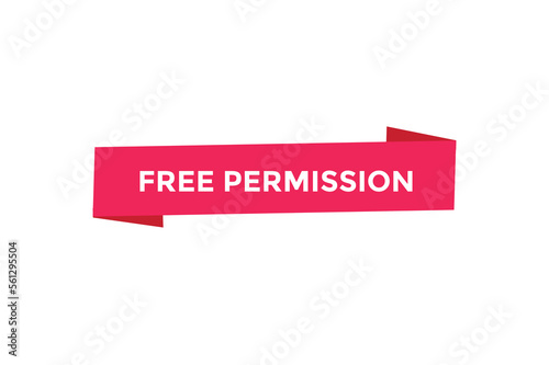 Free permission button web banner templates. Vector Illustration
