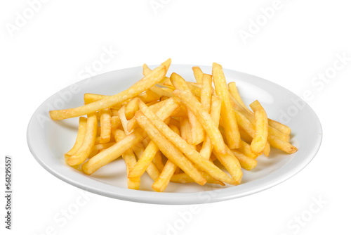 Fresh french fries in plate. Unhealthy Eating concept