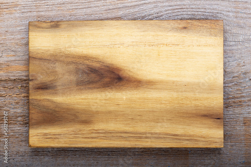 Fototapeta Naklejka Na Ścianę i Meble -  Chopping kitchen boards on a wooden background. Top view flat lay.